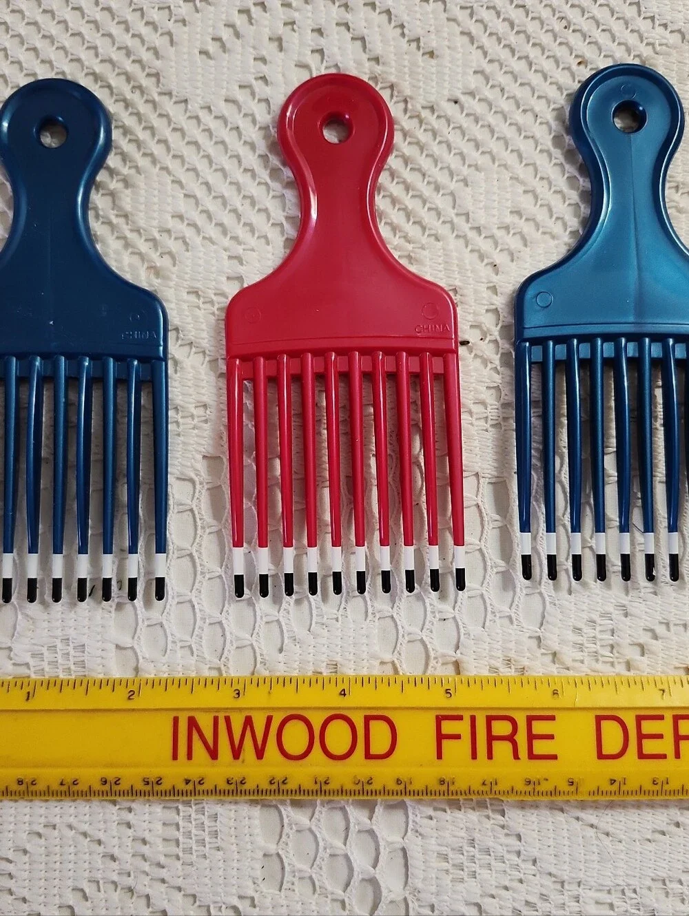 NEW Lot of 3 Vintage 90's Mebco Hair Comb Hair lift picks double-dipped
